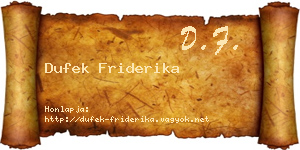 Dufek Friderika névjegykártya